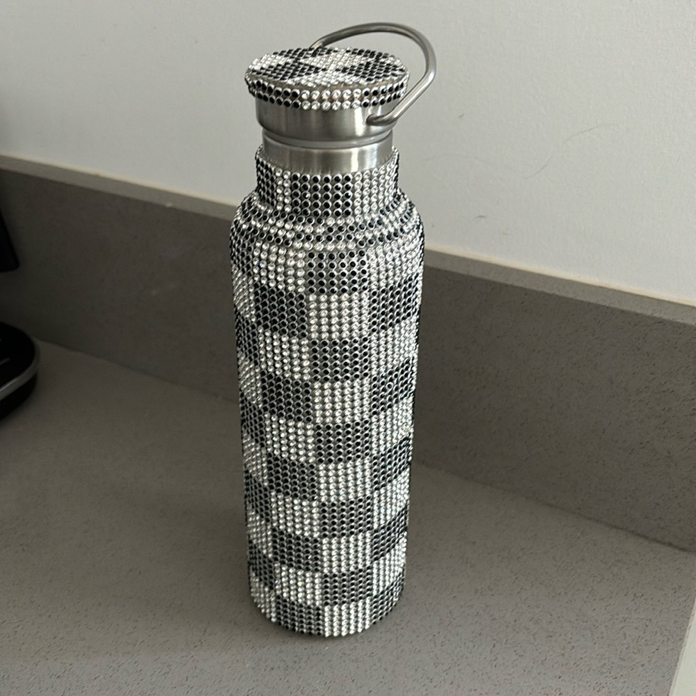 Collina strada checkered rhinestone water bottle